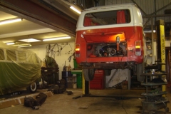 Camper in for MOT repairs.