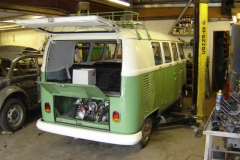 Daily driver split screen van having some bodywork and oil leak repaired.