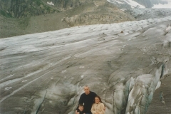 The Rhone glacier. Wehad visited here in 1989.  You could go through a passage in the ice where you found a (man dressed as) a polar bear. The kids were very disappinted he was no longer there