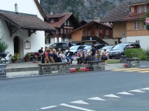 Brass band playing in Kandersteg