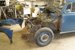 Another ongoing job this '73 Beetle has already had floors and heater channels now the front end is being replaced.